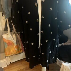 Hollister Black Button-Down Shirt with White Diamond Motif